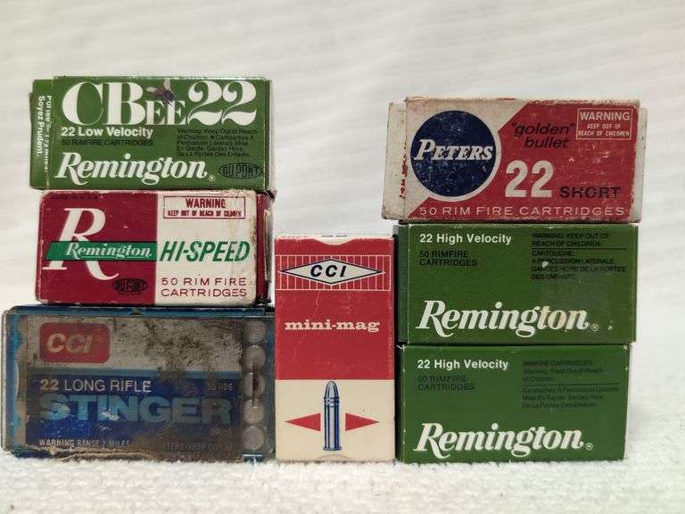 7x Mixed lot of 22 LR Rounds in 50 rds. cardboard boxes(See photos) image