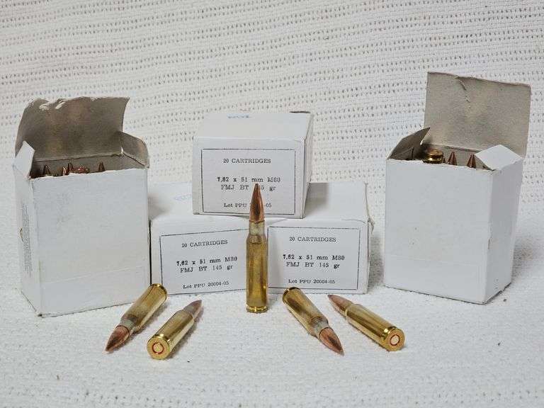 7.62 x 51mm M80 FMJ BT 145 Gr., 20 Cartridges(5 Boxes) image