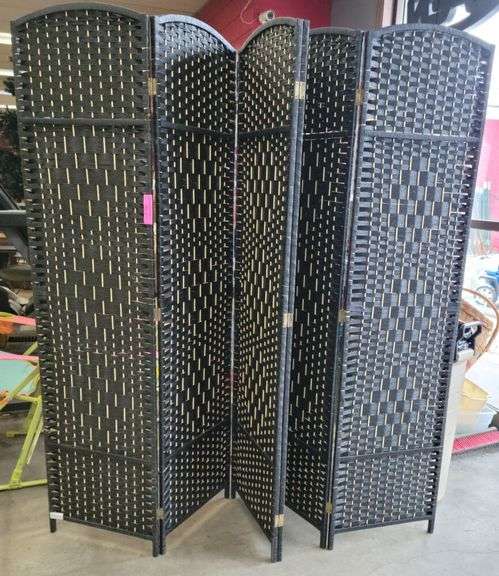 Woven Black Room Divider image
