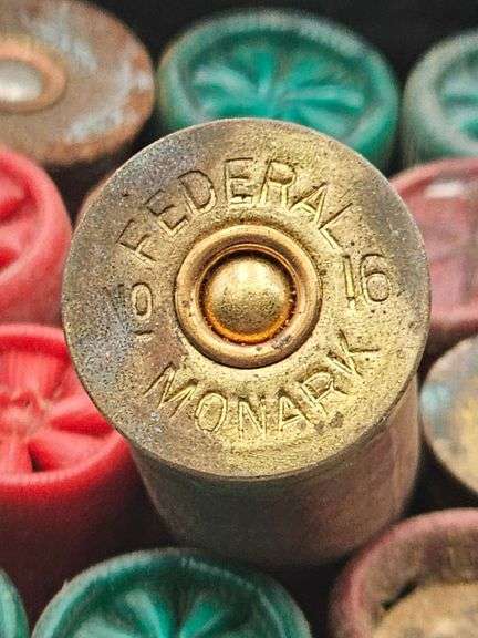 Wilson Metal Tin with assorted 16 Gauge Shotgun Shells(approximately 35 shells) image