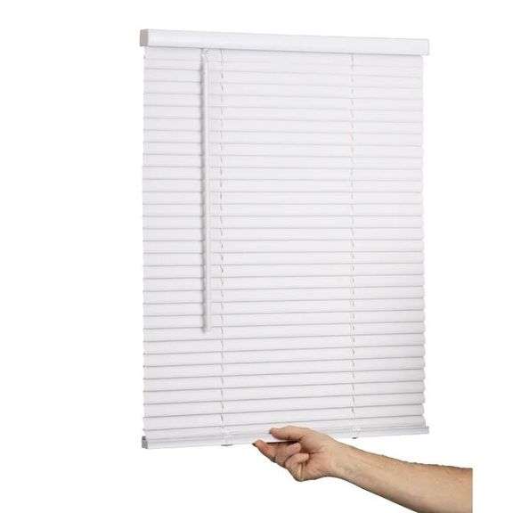 Lotus & Ivy White Vinyl Cordless Mini Blind - 57 Inch image
