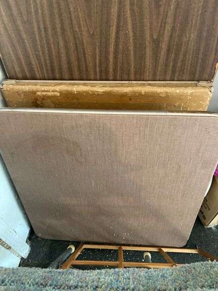 Folding tables stepstool broom and dustpan