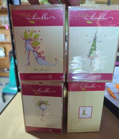 Department 56 Christmas Krinkles Ornaments Lot of 4