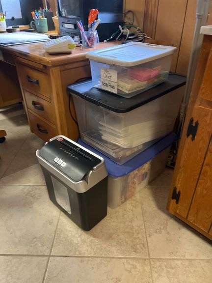 Office contents: miscellaneous tools office supplies desk chair tv craft supplies printers and more