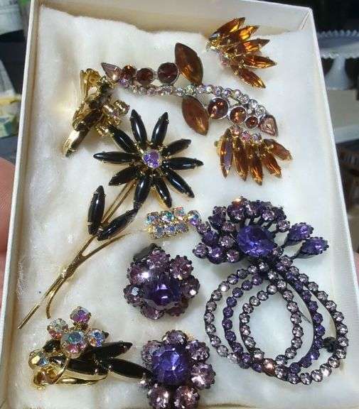 Assorted Costume Jewelry Brooches and Rings