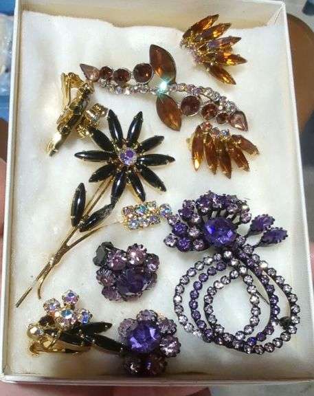 Assorted Costume Jewelry Brooches and Rings