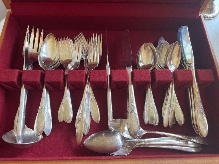 Silver Plated Flatware Set in Wooden Box - Community Plate