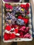 20 totes of Christmas cards, ribbon, collectibles dishes, baskets, sewing, 20 totes in total