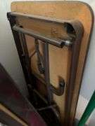 Folding tables stepstool broom and dustpan