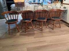 Set of 4 maple swivel chairs