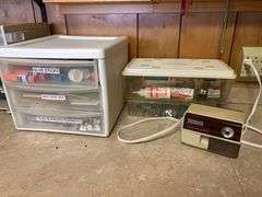 Office contents: miscellaneous tools office supplies desk chair tv craft supplies printers and more