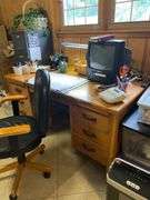 Office contents: miscellaneous tools office supplies desk chair tv craft supplies printers and more