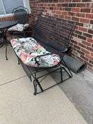 Wire mesh table 2 rocking chairs, wiremesh glider