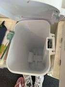 Organizers with pool care, shop rags towels and household miscellaneous