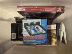 Mixed Household Lot: Table, Storage Bins, Puzzles, and More!