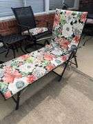 Outdoor lounge chair, two swivel rockers side table