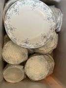 20 totes of Christmas cards, ribbon, collectibles dishes, baskets, sewing, 20 totes in total
