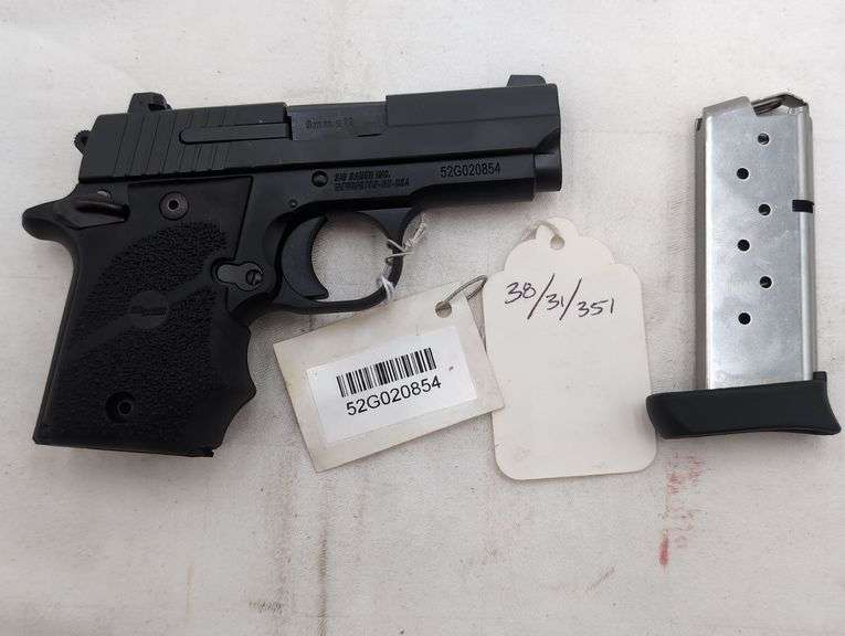 SIG SAUER MODEL 938 AMBIDEXTREOUS 9MM Semi Automatic SN# 52G020854 1 7-ROUND MAGAZINE image