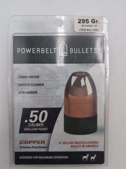 2pk PowerBelt Bullets 295 Gr .50 Caliber HP