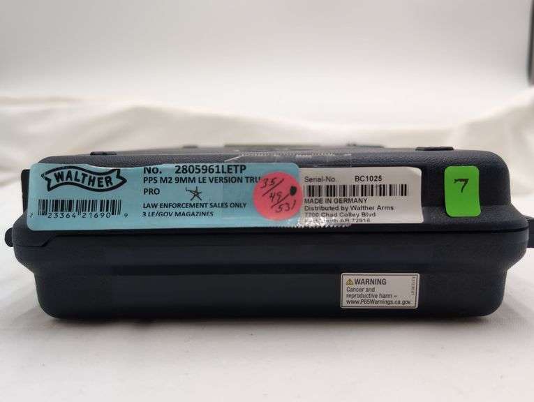 WALTHER PPS M2  9MM LE TRU GLO PRO  Semi Automatic  SN# BC1025