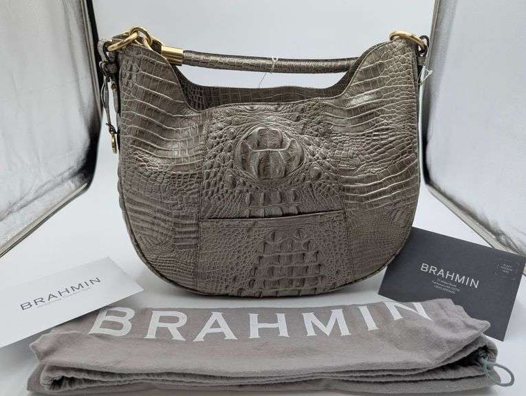 Brahmin “Carmela” glimmer Melbourne embossed leather hobo image