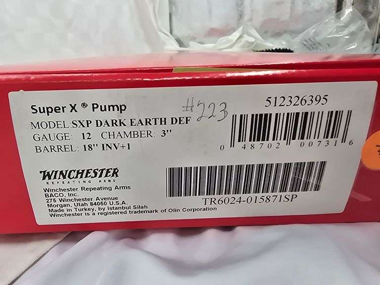 WINCHESTER SXP DARK EARTH DEFENDER  12 Gauge 3" CHAMBER  SN# TR6024-015871SP  18"BBL