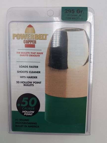 2pk PowerBelt Copper 295 Gr .50 Caliber HP
