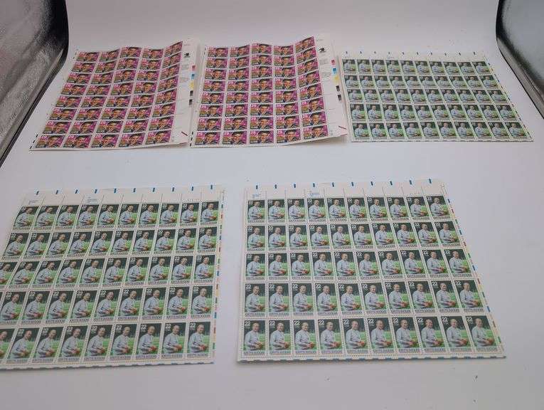 Knute Rockne and Elvis unused sheets of USPS Stamps image