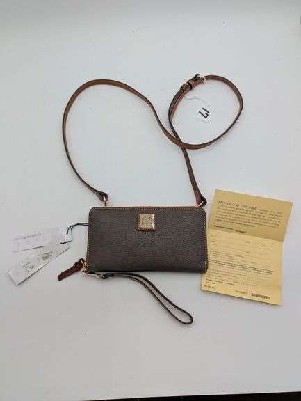 Dooney & Bourke elephant gray pebble grain leather zip around wallet image