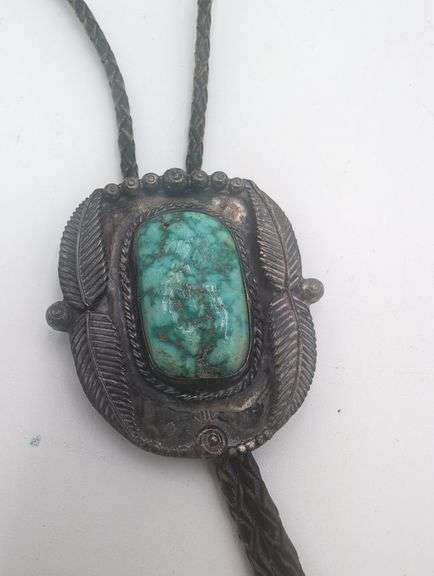 turquoise and sterling bolo tie image