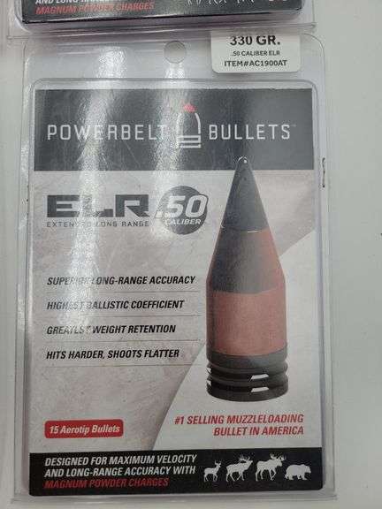 4 pk Powerbelt Bullets .50 caliber ELR 330 GR.