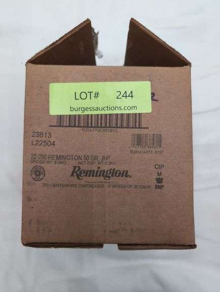 200 ROUNDS REMINGTON .22-250 REM 50 GRAIN JHP
