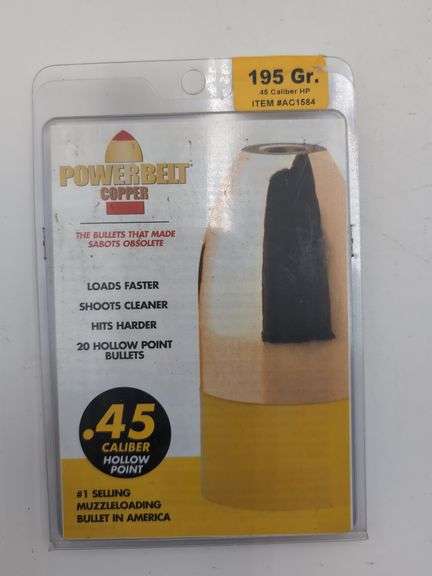 4 pk Powerbelt Copper .45 caliber HP 195 GR.
