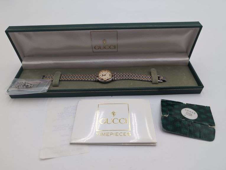 Ladies Gucci two tone wristwatch (box and receipt) image