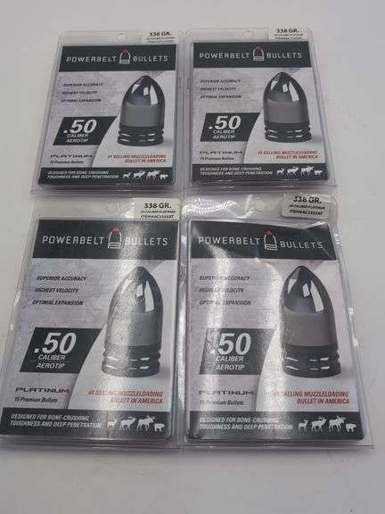 4pk PowerBelt Bullets 338 Gr .50 Caliber Platinum image