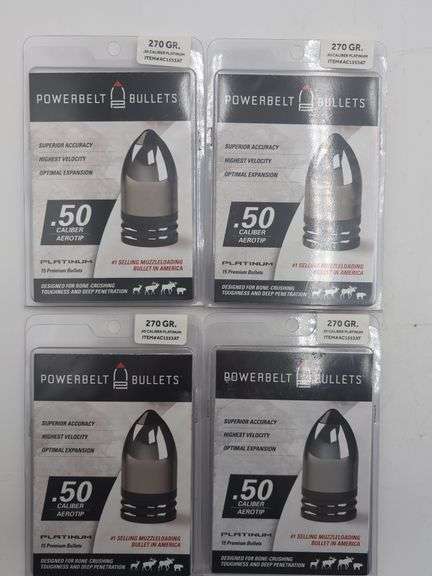 4pk PowerBelt Copper 270 Gr .50 Caliber Platinum image