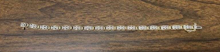 14k yellow gold tennis bracelet 5.14 tdwt image