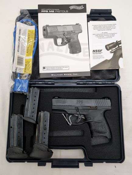 WALTHER PPS M2 LAW ENFORCEMENT   9MM   SEMI AUTO PISTOL   SN#BB4443  3 MAGAZINES, 2 WITH EXTENDED GRIP