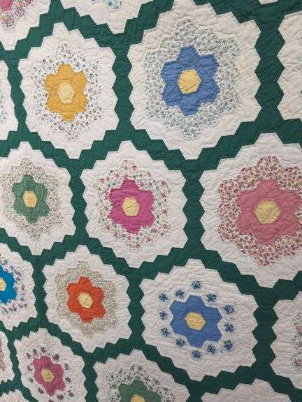 Hand Done Flower Garden Quilt image