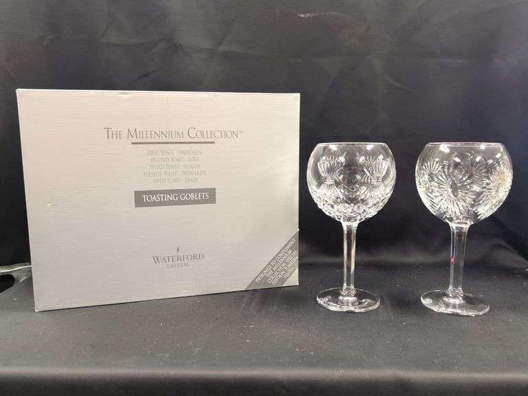 ten 7.75" Waterford Crystal toasting goblets image