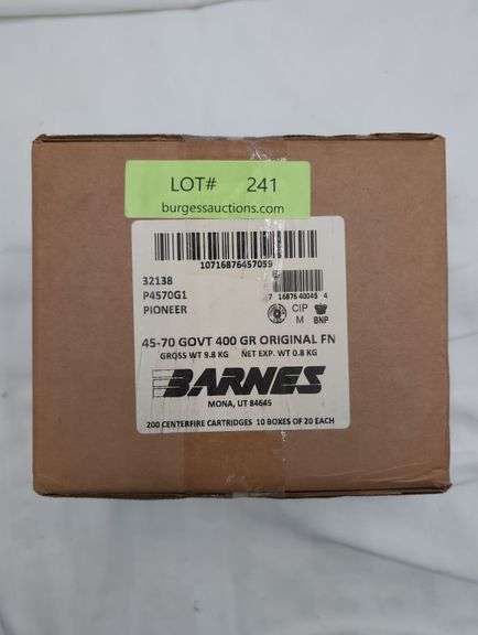 200 ROUNDS BARNES .45-70GOVT