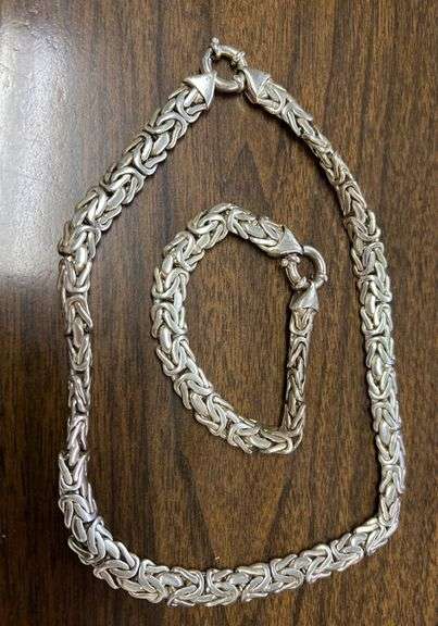 Sterling Silver chain and necklace 5.8 troy ounces image