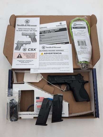 SMITH AND WESSON CSX 9MM Semi Automatic SN# SEB0137 2-10 ROUND MAGAZINES, 3.125"BARREL image