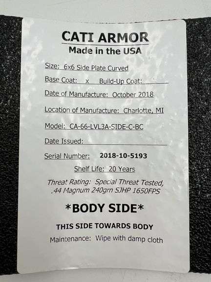 NEW Full Body Armor Plate Set – Front, Back & Side Plates – Level IIIA AR500 Steel