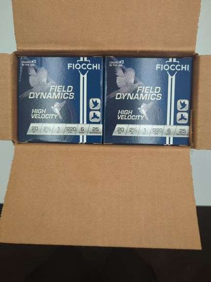 Fiocchi 20 gauge 2 3/4 high velocity #6 shot 250 rounds image