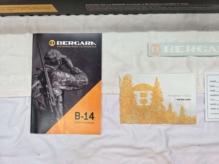 BERGARA B-14 HUNTER   22-250 REM  BOLT ACTION RIFLE   SN# 61-06-207392-22  22" BLUED BARREL