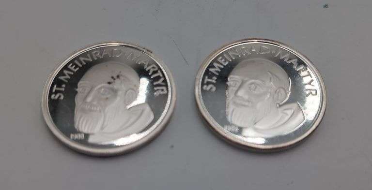 2 .999 fine silver St Meinrad rounds image