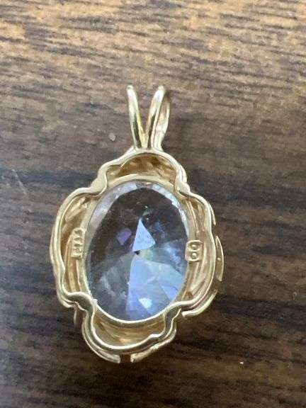 14k Yellow gold and CZ pendant