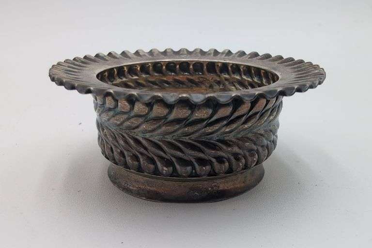 Tiffany & Co Sterling Silver 2.5" diameter embossed salt dip image