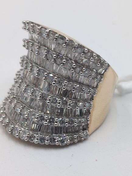 10K yellow gold and diamond ring. image
